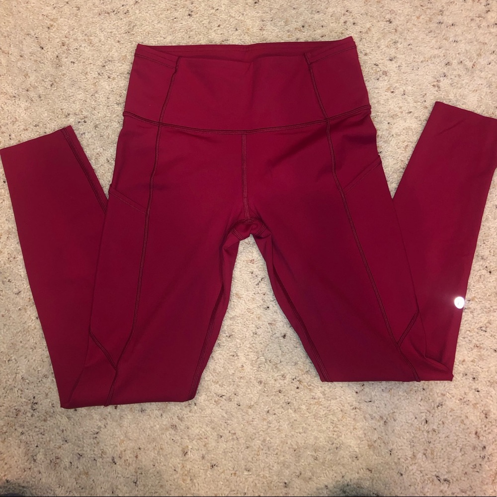 LULU LEMON FUCHSIA LEGGINGS